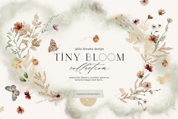 Discover the Tiny Bloom Collection: Delicate Watercolor Design Elements
