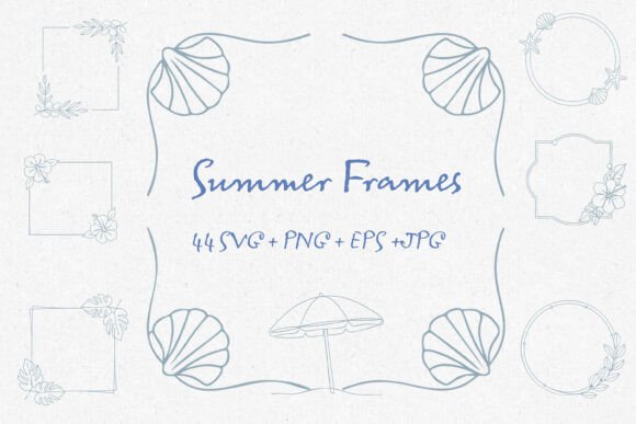 Elevate Your Design with Summer Frames SVG & Beach Clipart