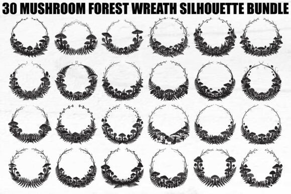 Enchanting Mushroom Forest Wreath SVG Bundle for Designers