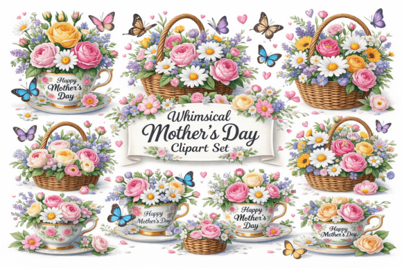 Mothers Day Clipart Set: Premium Design Assets