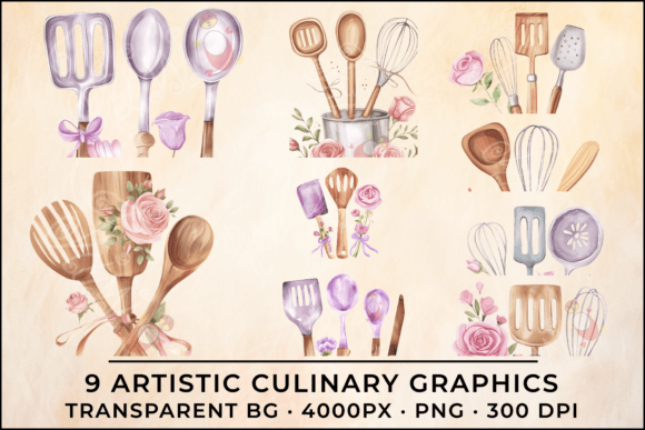 Sweeten Your Designs: Baking Utensils Clipart for Elegant Creations