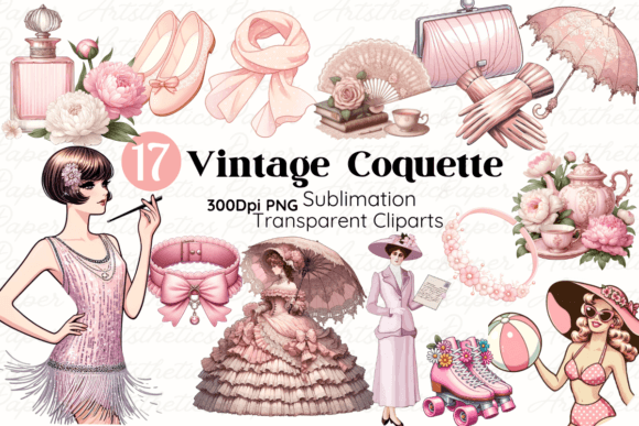Vintage Coquette Clipart: A Timeless Design Asset