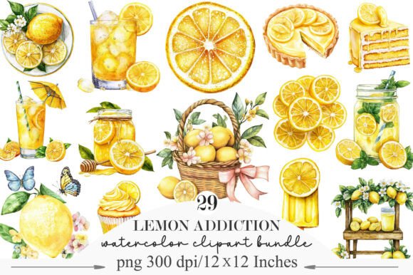 Watercolor Lemon Clipart: A Zesty Design Resource