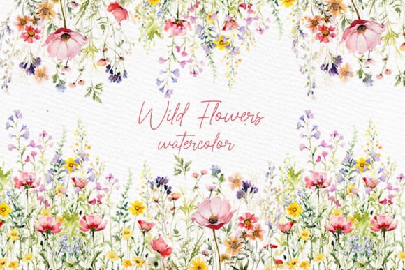 Wild Floral Clipart: Dry Pressed Flowers for Modern Design